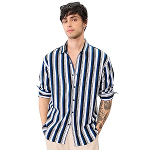 The Souled Store Stripes Blue White Men