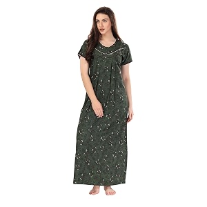 Soulemo Womens Blended Printed Maxi Nighty