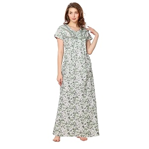 Soulemo Womens Pure Cotton Floor Length Nighty