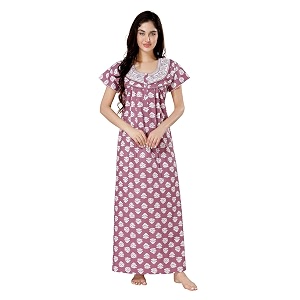 Soulemo Womens Pure Cotton Floor Length Nighty