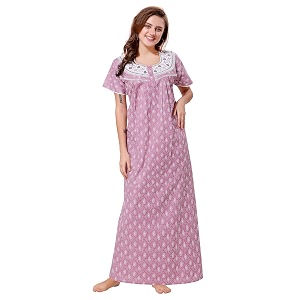 Soulemo Womens Pure Cotton Floor Length Nighty