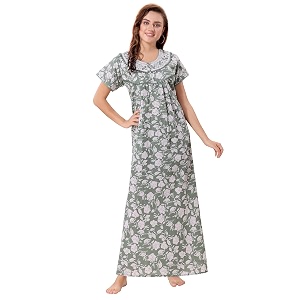 Soulemo Womens Pure Cotton Floor Length Nighty