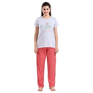 Soulemo Womens Cotton Plain Night Suit 1054