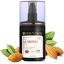Soulflower Almond Hair Oil (Badam Tail) with Vitamin E, H for Hair Growth, Massage and Nourishment, Glowing Face and Skin 100% Pure, Cold-pressed,Thick Consistency, 120ml