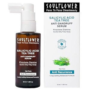 soulflower anti dandruff hair serum with piroctone olamine 2 salicylic acid amp rosemary essential oil for hair growth anti hair fall frizz control lotion for men amp women for all hair types  50ml