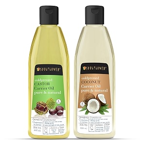 soulflower castor oil amp coconut oil 225ml each pack of 2