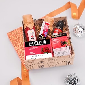 soulflower festive rose try me bath set 650g