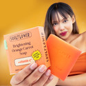 Soulflower Orange Carrot Soap for Glowing Skin, Cleanser, Face, Body, Handmade Bar
