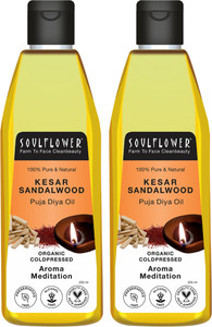 soulflower kesar sandalwood puja diya oil 225mlset of 2