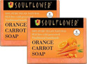 Soulflower Natural Orange Carrot Handmade Soap, For Even Skin Tone & Pore Refinement (2 x 150 g)