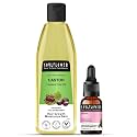 Soulflower Rosemary Essential Oil &amp; Castor Oil for Hair Growth, Hair Fall Control, Hydrating &amp; Moisturising Face &amp; Skin | 100% Pure, Natural, Organic, Ecocert Certified| Pack of 2, 240ml