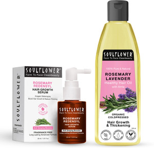 soulflower rosemary redensyl hair growth serum 30ml  rosemary lavender hair oil 120ml