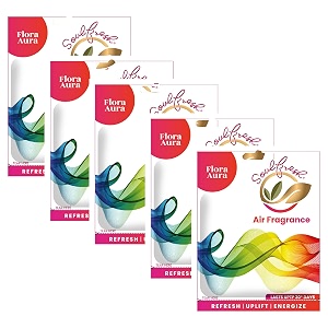 soulfresh air pocket air freshener- bathroom and toilet fragrance lasts up to 30 days - assorted pack of 4 citrus lavender floral mogra multicolor