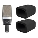 SOULWIT 2Pcs Pop Filter for AKG C214(C214d1) - Black