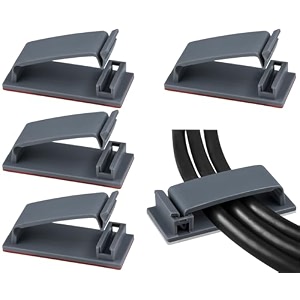 soulwit 50pcs self adhesive cable management clips cable organizers wire clips cord holder for tv pc ethernet cable under desk home office grey