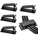 SOULWIT® 50Pcs Self Adhesive Cable Management Clips, Large Cable Organizers Wire Clips Cord Holder for TV PC Laptop Ethernet Cable Desktop Home Office (Black)