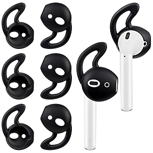 soulwit ear hooks cover silicone earbud tips with wings anti-slip for apple airpods 12 amp iphone earpods earphones 3 pair
