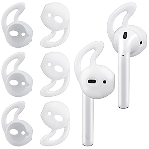 soulwit ear hooks cover silicone earbud tips with wings anti-slip for apple airpods 12 amp iphone earpods earphones 3 pair