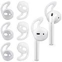 SOULWIT Ear Hooks Cover, Silicone Earbud Tips with Wings Anti-Slip for Apple AirPods 1/2 &amp; iPhone EarPods Earphones [3 Pair]