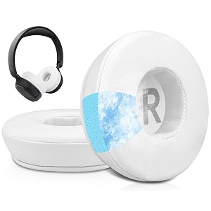 soulwit replacement earpads for anker soundcore h30i wireless on-ear headphones ear pads cushions with noise isolation foam - h30i cg white