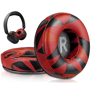soulwit replacement earpads for anker soundcore h30i wireless on-ear headphones ear pads cushions with noise isolation foam - h30i pl red storm