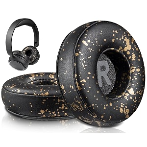 soulwit replacement earpads for anker soundcore h30i wireless on-ear headphones ear pads cushions with noise isolation foam - h30i pl black gold