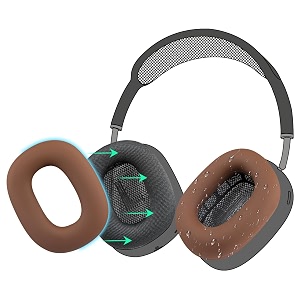 soulwit sweat proof silicone ear cover for airpods max comfortable fit for gym exercise easy to clean no sound quality loss - coffee