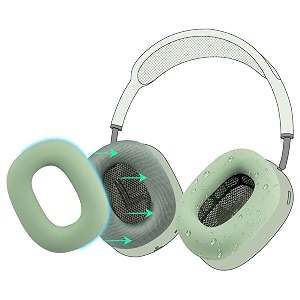 soulwit sweat proof silicone ear cover for airpods max comfortable fit for gym exercise easy to clean no sound quality loss - green
