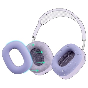 soulwit sweat proof silicone ear cover for airpods max comfortable fit for gym exercise easy to clean no sound quality loss - purple