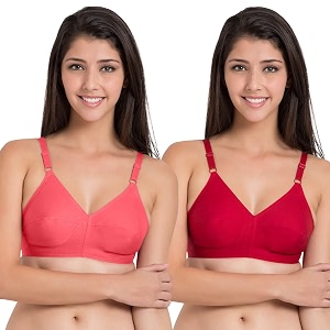 souminie women s pure cotton non padded full coverage everyday bra  pack of 3 