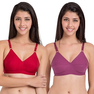 souminie women s pure cotton non padded full coverage everyday bra  pack of 3 