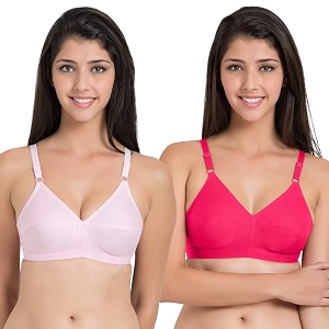 souminie women s pure cotton non padded full coverage everyday bra  pack of 3 