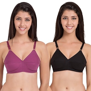 souminie women39s cotton non-padded wire free full coverage bra pack of 1 