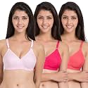 SOUMINIE Women s Pure Cotton Non Padded Full Coverage Everyday Bra | Pack of 3 |