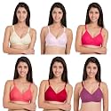 SOUMINIE Women s Pure Cotton Non Padded Full Coverage Everyday Bra | Pack of 3 |