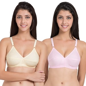 souminie women s pure cotton non padded full coverage everyday bra  pack of 3 