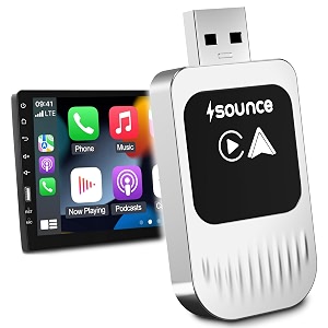 sounce wireless car adapter converts oem wired android auto amp apple carplay to wireless compact plug-and-play bluetooth receiver for cars with factory-installed wired carplay  blush pink
