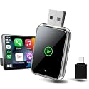 Sounce 2-in-1 Wireless Car Adapter Convert Wired CarPlay and Android Auto to Lag-Free Auto Connection for 2016+ Cars USB Type-C Plug and Play Chrome Silver