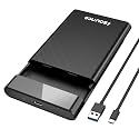 Sounce 2.5-Inch Hard Drive Enclosure Type-C USB 3.1 to SATA III 6Gbps High-Speed External HDD/SSD Enclosure Tool-Free, UASP Support Compatible with 7mm/9.5mm 2.5" SSD &amp; Laptop HDD (Black)