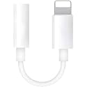 Sounce 3.5 mm Headphone Jack Adapter Connector Only Supported Music Control Audio Adapter for Phone Xs MAX/XR/X/8/7/Plus/6S/6/SE/5S/5C/Pad/and More, Black (IAUXWHT)