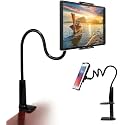 Sounce 360 Adjustable Mobile Phone Holder, Universal Phone Holder Clip Lazy Bracket Flexible Gooseneck Clamp Long Arms Mount for Mobile Tabletop Stand for Bedroom, Office, Home - Black