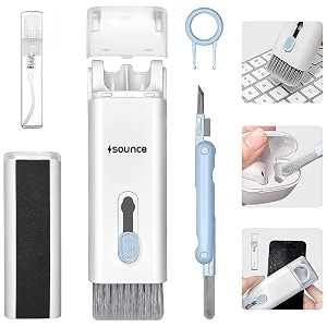 sounce 7 in 1 electronic cleaner kit keyboard cleaner kit with brush 3 in 1 cleaning pen for airpods pro multifunctional cleaning kit for earphone keyboard laptop phone pc monitor grey