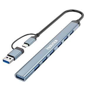 sounce 7-in-1 usb  type c multiport hub  high-speed usb 30 5gbps  lightweight aluminum body  universal compatibility for laptops smartphones tablets amp pcs