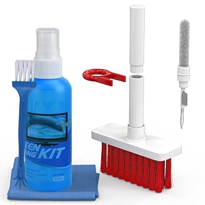 sounce 8 in 1 soft brush cleaning tools kit for keyboard earphone laptop camera amp lens led lcd screen display cleaner 2 soft high-density brush set with keycap puller and premium microfiber cloth