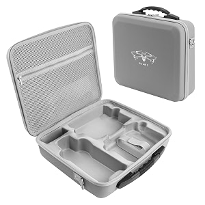 sounce air 3 portable carry bag hard shell pu protective travel storage case with adjustable shoulder strap custom compartments for dji air 3  air 3s drone rc controller amp accessories  grey