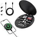 Sounce All in One 60W USB Fast Charging Travel Cable Set Type C, Lightening and Micro USB Port Inbuilt Mobile Stand Compatible with iPhone, iPad, Samsung, OnePlus, Mi, Oppo, Vivo, iQOO