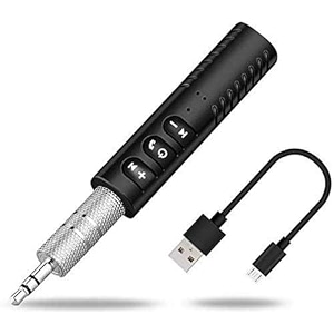 sounce bluetooth 50 receiver for car noise cancelling bluetooth aux adapter music receiver for home stereowired headphoneshands-free call 16h battery life