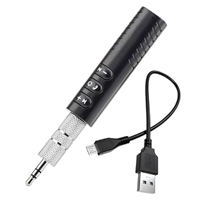sounce bluetooth 50 receiver for car noise cancelling aux adapter bluetooth music receiver for home stereowired headphoneshands-free call 16h battery life