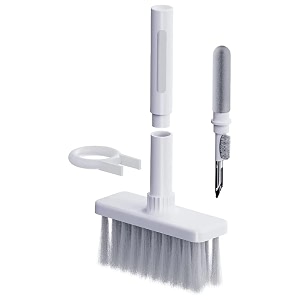 sounce cleaning soft brush keyboard cleaner 5-in-1 multi-function computer cleaning tools kit corner gap duster keycap puller for bluetooth earphones lego laptop airpods pro camera lens white