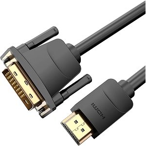 sounce hdmi to dvi cable with 4k resolution gold plated connectors bi-directional cable male to male compatible with playstation laptop graphic card and more 3 feet 1 meter - black